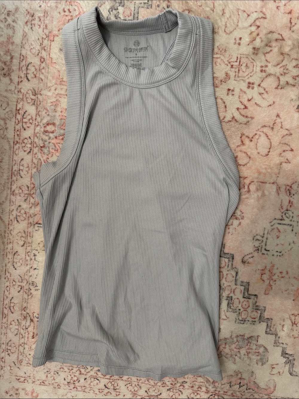90 degree reflex Ribbed Sleeveless Tank Top in Light Gray